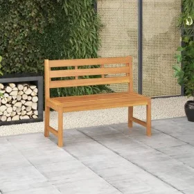 Banco de jardín de madera maciza de teca 114 cm de vidaXL, Bancos de jardín - Ref: Foro24-316634, Precio: 195,43 €, Descuento: %