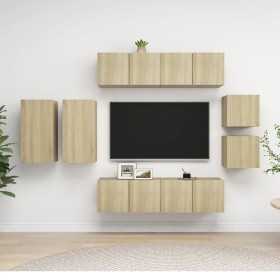 Juego de muebles de salón 8 piezas roble Sonoma de vidaXL, Muebles TV - Ref: Foro24-3079019, Precio: 231,88 €, Descuento: %
