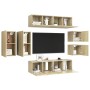 Juego de muebles de salón 8 piezas roble Sonoma de vidaXL, Muebles TV - Ref: Foro24-3079019, Precio: 231,88 €, Descuento: %