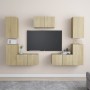 Set de muebles salón TV 7 pzas madera ingeniería roble Sonoma de vidaXL, Muebles TV - Ref: Foro24-3078986, Precio: 224,01 €, ...