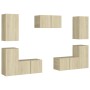 Set de muebles salón TV 7 pzas madera ingeniería roble Sonoma de vidaXL, Muebles TV - Ref: Foro24-3078986, Precio: 224,01 €, ...