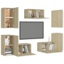 Set de muebles salón TV 7 pzas madera ingeniería roble Sonoma de vidaXL, Muebles TV - Ref: Foro24-3078986, Precio: 224,01 €, ...