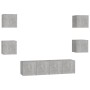 Set de muebles de salón 6 pzas madera ingeniería gris hormigón de vidaXL, Muebles TV - Ref: Foro24-3079080, Precio: 139,56 €,...