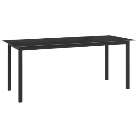 Mesa de jardín de aluminio y vidrio negro 190x90x74cm de vidaXL, Mesas de jardín - Ref: Foro24-312202, Precio: 169,56 €, Desc...