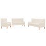 Conjunto de sofás 3 piezas tela blanco crema en Sofás | Comprar online en Foru.es