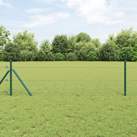 Cerca Hexagonal  Verde 0,8x50 m Acero, Postes de Cerca  13 pcs Verde Ø32 mm 120 cm Acero Galvanizado | Foro24.es | Tu tienda online para hogar, jardín y más Foro24.es