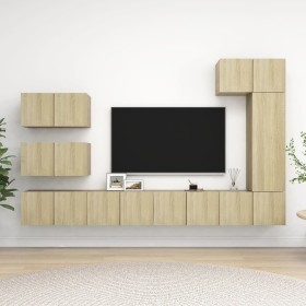 Set de muebles salón TV 8 pzas madera ingeniería roble Sonoma de vidaXL, Muebles TV - Ref: Foro24-3079031, Precio: 257,03 €, ...