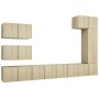 Set de muebles salón TV 8 pzas madera ingeniería roble Sonoma de vidaXL, Muebles TV - Ref: Foro24-3079031, Precio: 257,03 €, ...