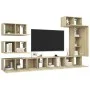 Set de muebles salón TV 8 pzas madera ingeniería roble Sonoma de vidaXL, Muebles TV - Ref: Foro24-3079031, Precio: 274,37 €, ...
