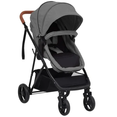 Cochecito de bebés 2 en 1 de acero gris claro y negro de vidaXL, Cochecitos de bebé - Ref: Foro24-10335, Precio: 212,25 €, De...