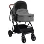 Cochecito de bebés 2 en 1 de acero gris claro y negro de vidaXL, Cochecitos de bebé - Ref: Foro24-10335, Precio: 212,25 €, De...