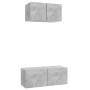 Set de muebles de salón 2 pzas madera ingeniería gris hormigón de vidaXL, Muebles TV - Ref: Foro24-3079120, Precio: 69,08 €, ...