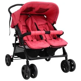 Carrito para gemelos de acero rojo de vidaXL, Cochecitos de bebé - Ref: Foro24-10345, Precio: 202,01 €, Descuento: %