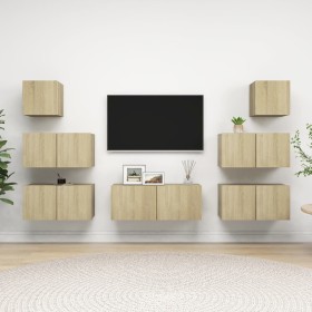 Juego de muebles de salón 7 piezas roble Sonoma de vidaXL, Muebles TV - Ref: Foro24-3079027, Precio: 208,59 €, Descuento: %