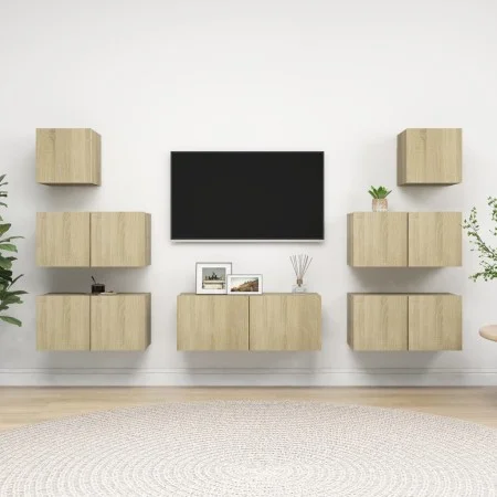 Juego de muebles de salón 7 piezas roble Sonoma de vidaXL, Muebles TV - Ref: Foro24-3079027, Precio: 210,82 €, Descuento: %