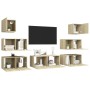 Juego de muebles de salón 7 piezas roble Sonoma de vidaXL, Muebles TV - Ref: Foro24-3079027, Precio: 208,59 €, Descuento: %
