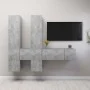 Set muebles de salón TV 7 pzas madera ingeniería gris hormigón de vidaXL, Muebles TV - Ref: Foro24-3079138, Precio: 213,55 €,...