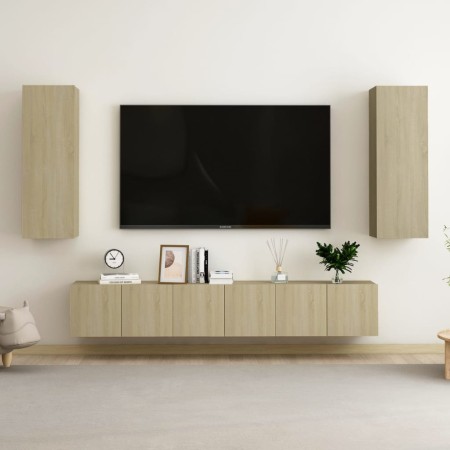 Set de muebles salón TV 5 pzas madera ingeniería roble Sonoma de vidaXL, Muebles TV - Ref: Foro24-3078958, Precio: 173,61 €, ...