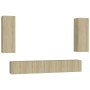 Set de muebles salón TV 5 pzas madera ingeniería roble Sonoma de vidaXL, Muebles TV - Ref: Foro24-3078958, Precio: 173,61 €, ...