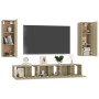 Set de muebles salón TV 5 pzas madera ingeniería roble Sonoma de vidaXL, Muebles TV - Ref: Foro24-3078958, Precio: 173,61 €, ...