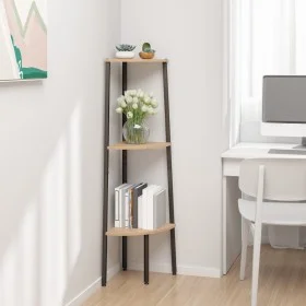 Corner shelving 3 levels light brown black 45.5x31.5x120cm by vidaXL, Bookcases and shelves - Ref: Foro24-336388, Price: 47,0...