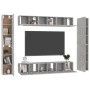 Set de muebles de salón 10 pzas madera ingeniería gris hormigón de vidaXL, Muebles TV - Ref: Foro24-3079085, Precio: 399,94 €...
