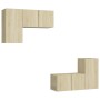 Juego de muebles de salón 4 piezas roble Sonoma de vidaXL, Muebles TV - Ref: Foro24-3079003, Precio: 132,06 €, Descuento: %