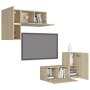Juego de muebles de salón 4 piezas roble Sonoma de vidaXL, Muebles TV - Ref: Foro24-3079003, Precio: 132,06 €, Descuento: %