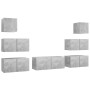 Set muebles de salón TV 7 pzas madera ingeniería gris hormigón de vidaXL, Muebles TV - Ref: Foro24-3079132, Precio: 194,77 €,...