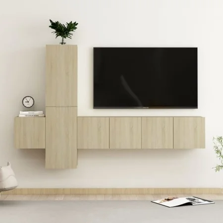 Juego de muebles de salón 5 piezas roble Sonoma de vidaXL, Muebles TV - Ref: Foro24-3078968, Precio: 154,20 €, Descuento: %