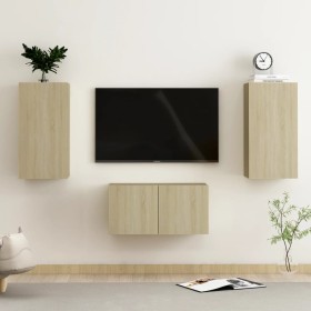 Juego de muebles de salón 3 piezas roble Sonoma de vidaXL, Muebles TV - Ref: Foro24-3078972, Precio: 96,15 €, Descuento: %