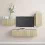Set de muebles salón TV 4 pzas madera ingeniería roble Sonoma de vidaXL, Muebles TV - Ref: Foro24-3078992, Precio: 120,89 €, ...