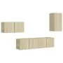 Set de muebles salón TV 4 pzas madera ingeniería roble Sonoma de vidaXL, Muebles TV - Ref: Foro24-3078992, Precio: 120,89 €, ...