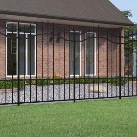 Garden fence with black coated steel spearhead 190cm by vidaXL, fence panels - Ref: Foro24-151082, Price: 220,16 €, Discount: %
