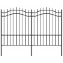 Valla de jardín con punta de lanza acero recubierto negro 190cm de vidaXL, Paneles de vallas - Ref: Foro24-151082, Precio: 21...
