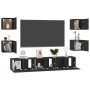 Set de muebles de salón TV 7 pzas madera de ingeniería negro de vidaXL, Muebles TV - Ref: Foro24-3078766, Precio: 193,52 €, D...