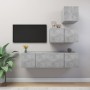 Set de muebles de salón 4 pzas madera ingeniería gris hormigón de vidaXL, Muebles TV - Ref: Foro24-3079154, Precio: 100,65 €,...