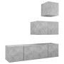 Set de muebles de salón 4 pzas madera ingeniería gris hormigón de vidaXL, Muebles TV - Ref: Foro24-3079154, Precio: 100,65 €,...