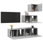 Set de muebles de salón 4 pzas madera ingeniería gris hormigón de vidaXL, Muebles TV - Ref: Foro24-3079154, Precio: 100,65 €,...