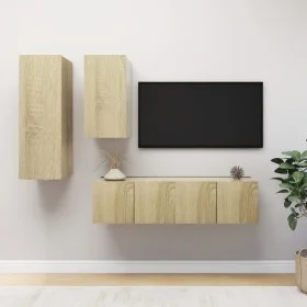Juego de muebles de salón 4 piezas roble Sonoma de vidaXL, Muebles TV - Ref: Foro24-3079046, Precio: 141,11 €, Descuento: %
