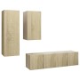 Juego de muebles de salón 4 piezas roble Sonoma de vidaXL, Muebles TV - Ref: Foro24-3079046, Precio: 140,58 €, Descuento: %