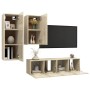 Juego de muebles de salón 4 piezas roble Sonoma de vidaXL, Muebles TV - Ref: Foro24-3079046, Precio: 140,58 €, Descuento: %