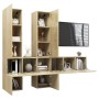 Muebles de pared de TV 7 pzas aglomerado color roble Sonoma de vidaXL, Muebles TV - Ref: Foro24-3079033, Precio: 212,67 €, De...