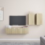 Juego de muebles de salón 4 piezas roble Sonoma de vidaXL, Muebles TV - Ref: Foro24-3079000, Precio: 132,06 €, Descuento: %