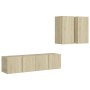 Juego de muebles de salón 4 piezas roble Sonoma de vidaXL, Muebles TV - Ref: Foro24-3079000, Precio: 132,06 €, Descuento: %