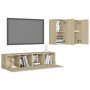 Juego de muebles de salón 4 piezas roble Sonoma de vidaXL, Muebles TV - Ref: Foro24-3079000, Precio: 132,06 €, Descuento: %