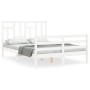 Estructura de cama con cabecero madera maciza blanco 120x200 cm de vidaXL, Camas y somieres - Ref: Foro24-3194957, Precio: 12...
