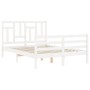Estructura de cama con cabecero madera maciza blanco 120x200 cm de vidaXL, Camas y somieres - Ref: Foro24-3194957, Precio: 12...