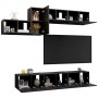 Set de muebles de salón TV 7 piezas madera de ingeniería negro de vidaXL, Muebles TV - Ref: Foro24-3078834, Precio: 222,47 €,...