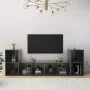 Muebles de salón de pared 4 pzas madera ingeniería gris brillo de vidaXL, Muebles TV - Ref: Foro24-3079978, Precio: 123,90 €,...